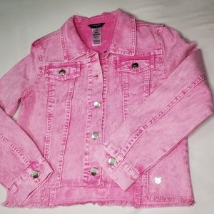 Bebe Girls Pink Denim Jean Jacket Size 14